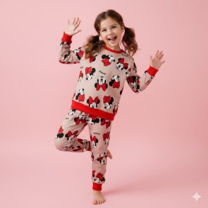 Red Bow Minnie Girls Winter Training Suit - Brown