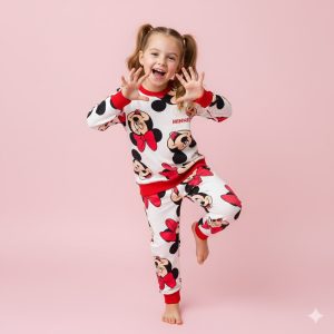 Red Bow Minnie Girls Winter Training Suit - White