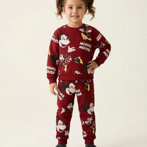 Shy Mickey Girls Winter Training Suit ZARA - Red