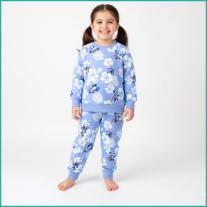 Stitch Floral Girls Winter Training Suit - Blue
