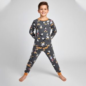 Mickey Home Boys Full Sleeves Pajama Set - Black