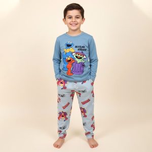 Sesame Street Boys Full Sleeves Pajama Set - Blue