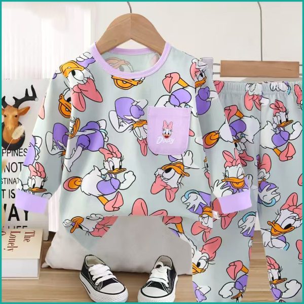Run Daisy Girls Full Sleeves Pajama Set Khafif - Grey - Image 3