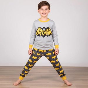 Batman Boys Winter Pajama Set - Black Greyبجايم مبتن من داخل