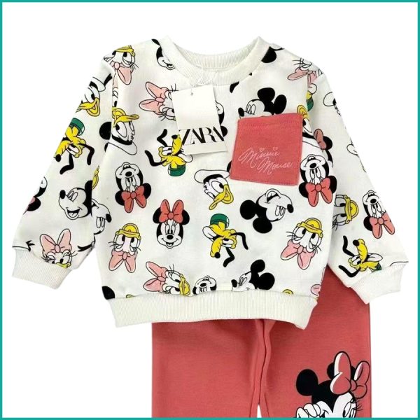 Minnie Girls Winter Training Suit ZARA - White Pink - Image 3