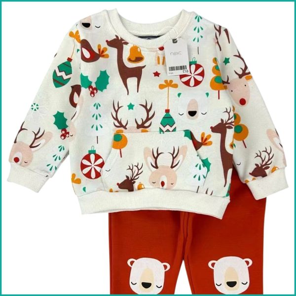 Christmas Girls Winter Training Suit ZARA - White Red - Image 3