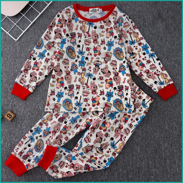 Labubu Celebration Girls Full Sleeves Pajama Set - White - Image 2