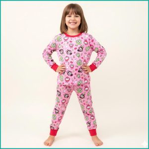Labubu Candy Girls Full Sleeves Pajama Set - Pink