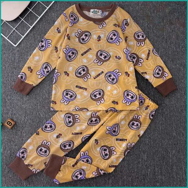 Labubu Girls Full Sleeves Pajama Set - Yellow - Image 2