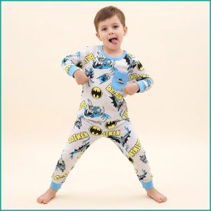 Batman Boys Full Sleeves Pajama Set Khafif - Grey