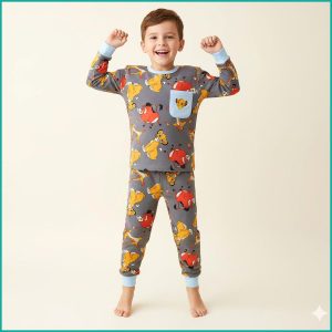 The Lion King Boys Full Sleeves Pajama Set Khafif - Dark Grey