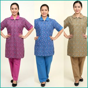 Plain Uniform Maids Panjabi TETRON Material (TC Material) - Pink Green Blue
