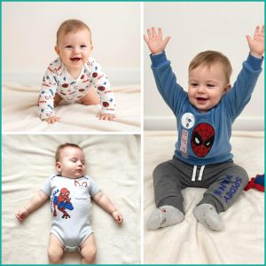 Spidey Man Kids Infant 4 Pcs Set - Blue