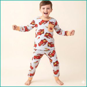 Cars 95 Boys Full Sleeves Pajama Set Khafif - Grey