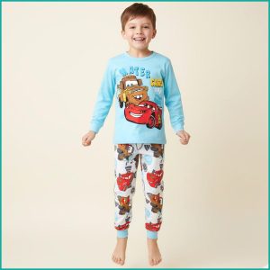 Cars Boys Full Sleeves Pajama Set Khafif - Blue Grey