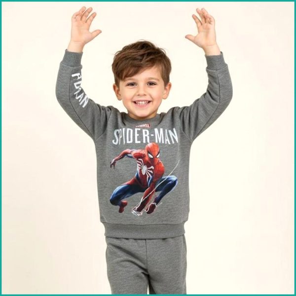 Spiderman Boys Winter Training Suit ZARA - Grey - Image 2