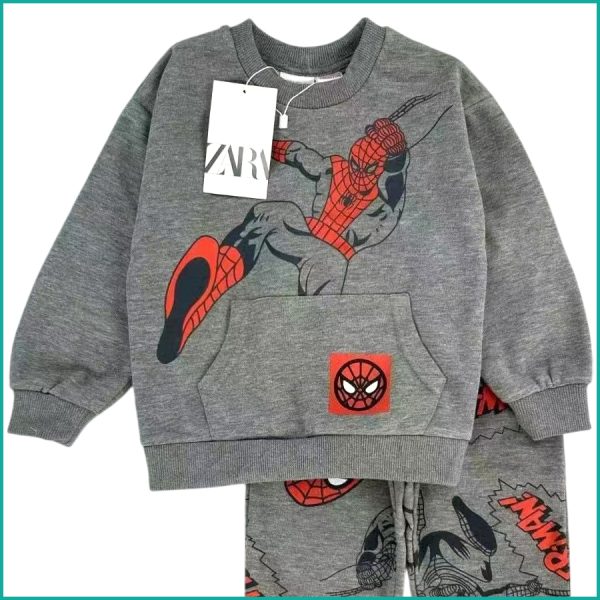 Spiderman Boys Winter Training Suit ZARA - Grey - Image 3