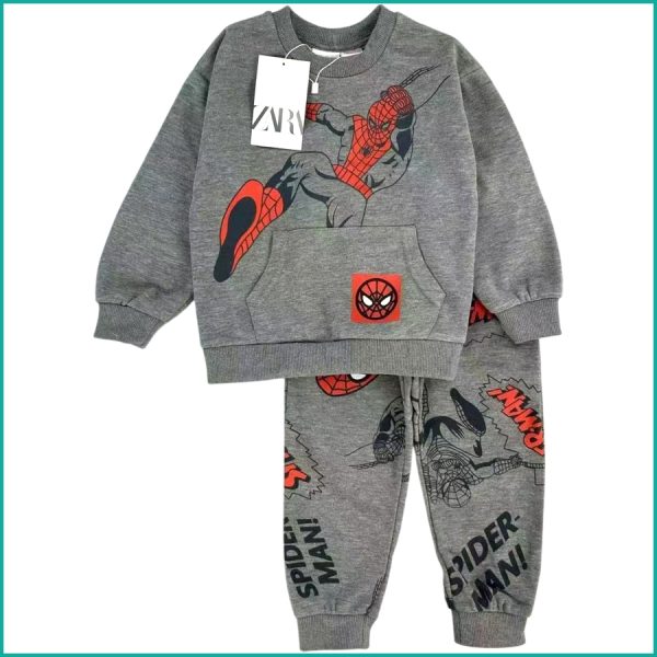 Spiderman Boys Winter Training Suit ZARA - Grey - Image 2