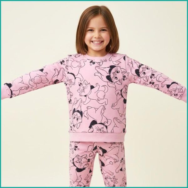 Cute Kitty Girls Winter Training Suit - Pink - Image 2
