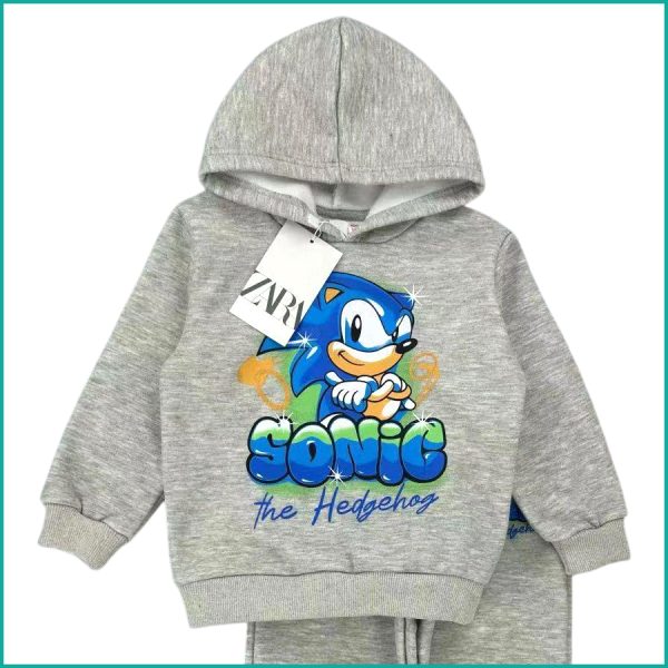 Sonic Boys Winter Training Suit ZARA - Light Grey - Image 3