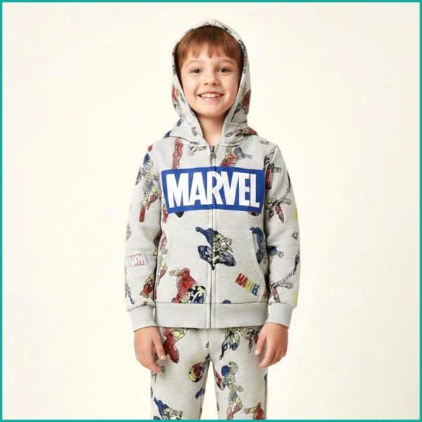 Marvel Boys Winter Training Suit ZARA - Light Grey - Image 2