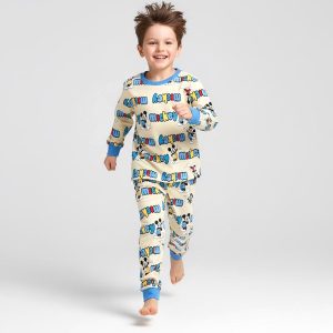 Mickey Boys Winter Pajama Set - Creamبجايم مبتن من داخل