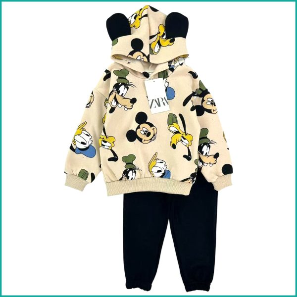 Mickey Boys Winter Training Suit ZARA - Cream Black - Image 2