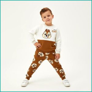 Disney Chip Boys Winter Training Suit ZARA - White Brown