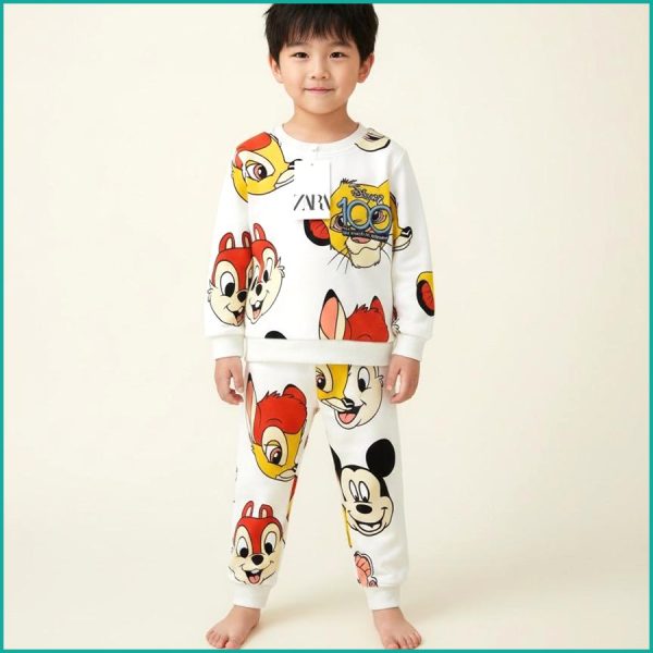 Disney 100 Boys Winter Training Suit ZARA - White