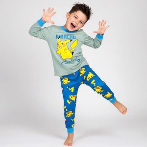 Pikachu Boys Winter Pajama Set - Blueبجايم مبتن من داخل