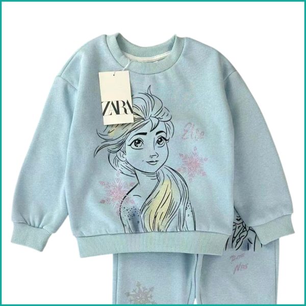 Princess Girls Winter Training Suit ZARA - Sky Blue - Image 3