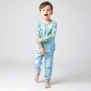 Dino Lightning Boys Full Sleeves Pajama Set Kahfif - Blue