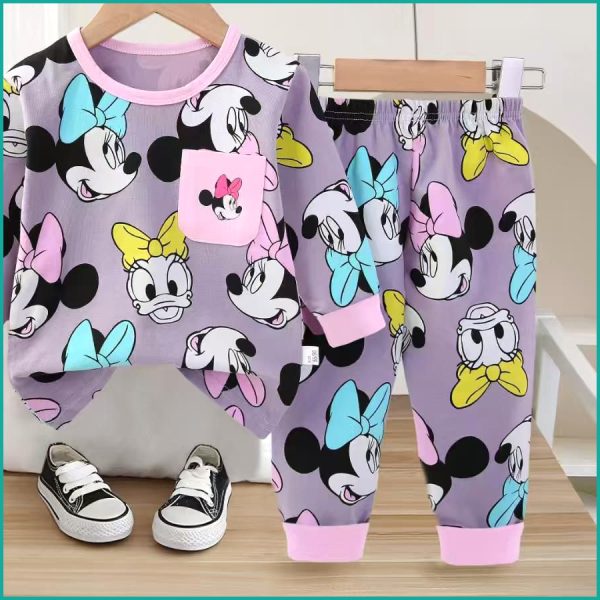 Daisy Minnie Girls Full Sleeves Pajama Set Khafif - Purple - Image 4