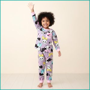 Daisy Minnie Girls Full Sleeves Pajama Set Khafif - Purple