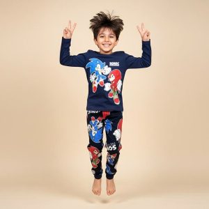 Sonic Boys Full Sleeves Pajama Set - Dark Blue