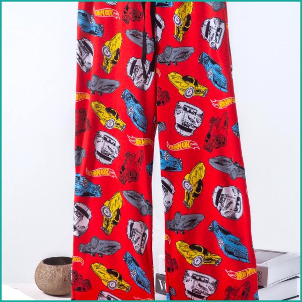 Hot Wheels Men's Cotton Pant - Red - Image 3