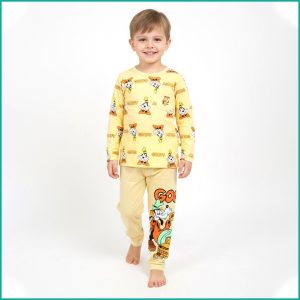 Goofy Boys Full Sleeves Pajama Set Khafif - Yellow