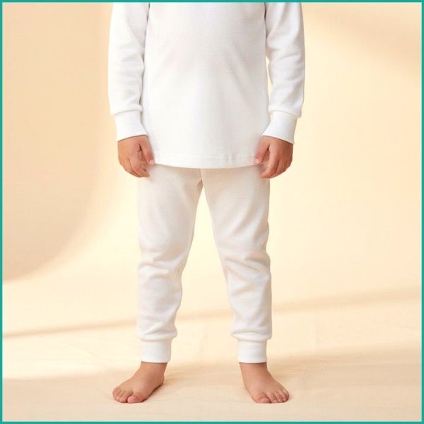Plain Kids High Neck Underwear - White - Image 3
