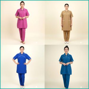Plain Uniform Maids Panjabi TETRON Material (TC Material) - Pink Blue Beige Navy Blue