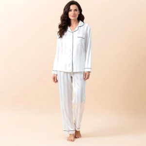 Lining Ladies Sarten Pajama Set - White