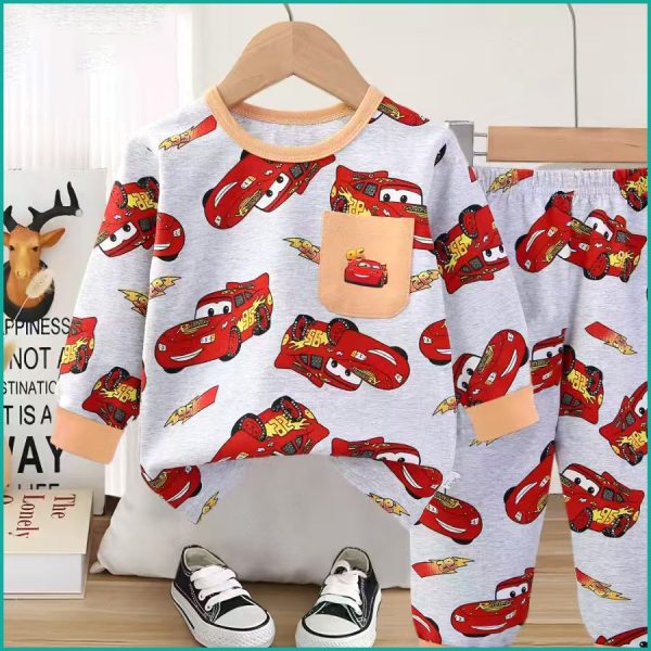 Cars 95 Boys Full Sleeves Pajama Set Khafif - Grey - Image 3