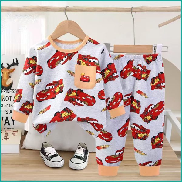 Cars 95 Boys Full Sleeves Pajama Set Khafif - Grey - Image 2
