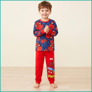Marvel Spiderman Boys Full Sleeves Pajama Set Khafif - Red