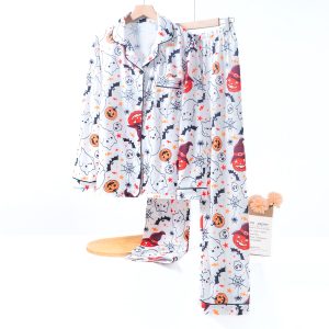 Halloween Ladies Pajama Set - White