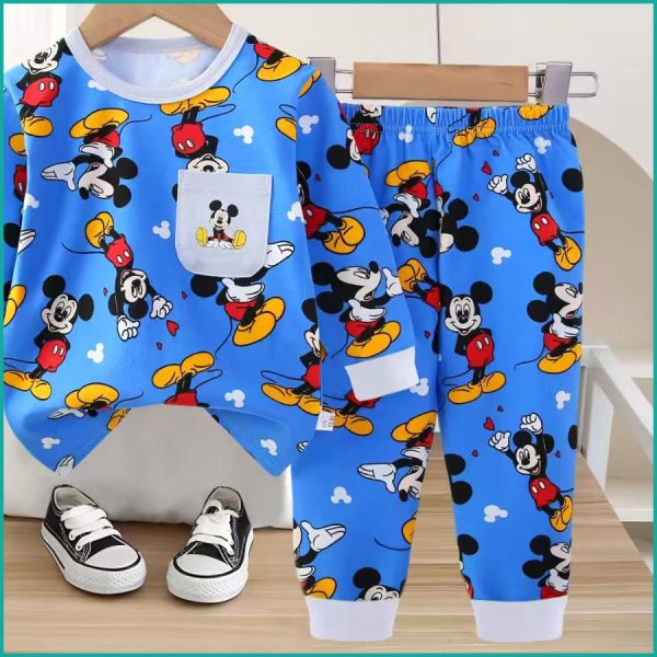 Mickey Boys Full Sleeves Pajama Set Khafif - Sky Blue - Image 4