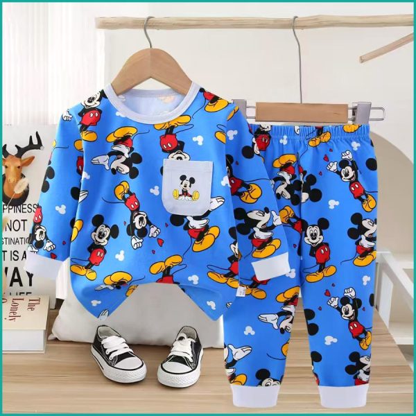 Mickey Boys Full Sleeves Pajama Set Khafif - Sky Blue - Image 2