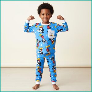 Mickey Boys Full Sleeves Pajama Set Khafif - Sky Blue