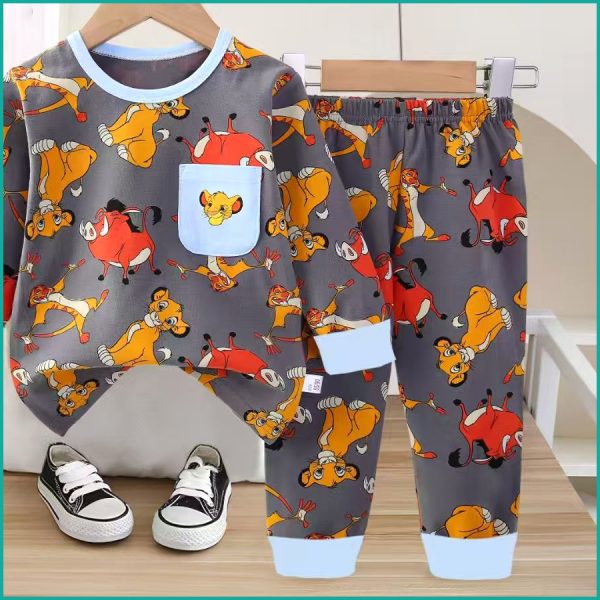 The Lion King Boys Full Sleeves Pajama Set Khafif - Dark Grey - Image 4