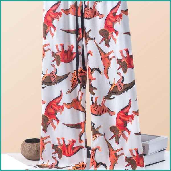 Dinosaur Men's Cotton Pant - White - Image 3