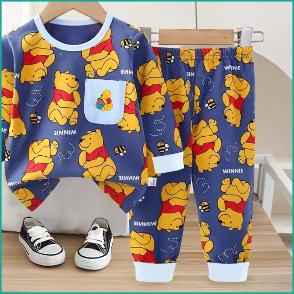 Winnie Boys Full Sleeves Pajama Set Khafif - Blue - Image 4